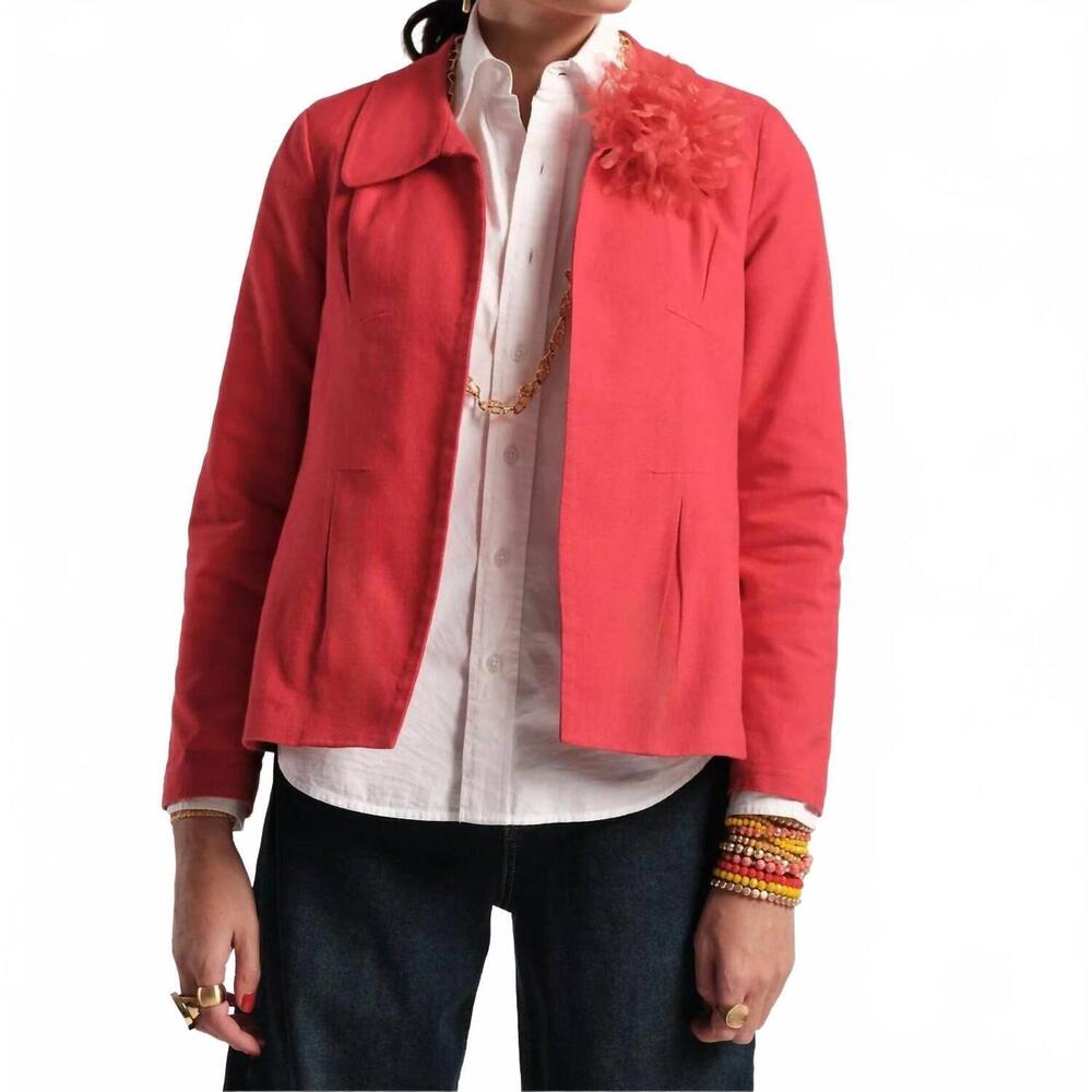 NEW FRANCES VALENTINE elle lined blazer in red